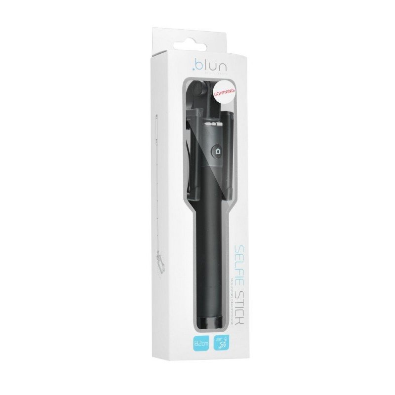 Selfie stick Importgsm, cablu lightning 82cm negru